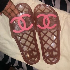 Authentic Chanel Jelly Slides